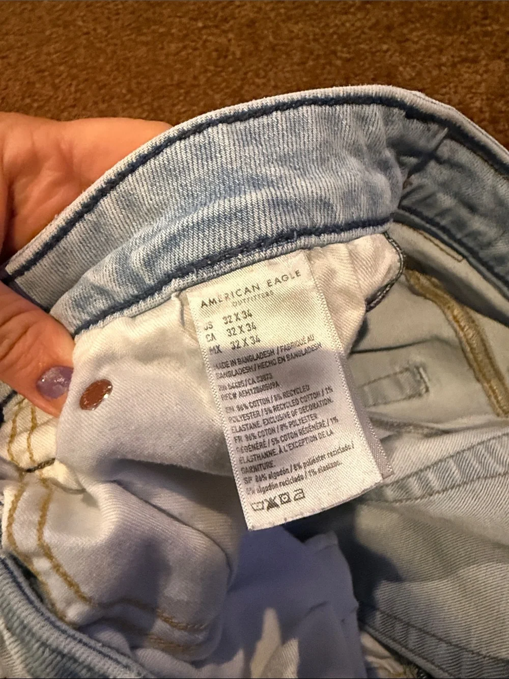 American Eagle Outfitters Light Wash Slim Straight Jeans